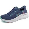 Skechers Women’s Arch Fit 2.0 Easy Chic Hands Free Slip-ins Sneaker(Navy Turquoise)