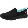 Skechers Women’s Go Walk Joy-Terrific Slip-On Sneakers(Black/Aqua)