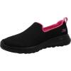 Skechers Women’s Go Walk Joy-Terrific Slip-On Sneakers(Black/Hot Pink)