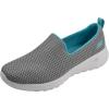 Skechers Women’s Go Walk Joy-Terrific Slip-On Sneakers(Grey/Light Blue)