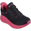 Skechers Women’s Hands Free Slip-ins Bobs Squad Chaos-in Color Sneaker(Black/Hot Pink)