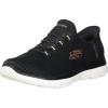 Skechers Women’s Hands Free Slip-ins Summits-Classy Night Sneaker(Black Rose Gold)