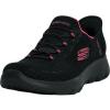 Skechers Women’s Hands Free Slip-ins Summits-Classy Night Sneaker(Black/Hot Pink)