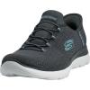 Skechers Women’s Hands Free Slip-ins Summits-Classy Night Sneaker(Grey/Light Blue)