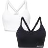 Skechers Women’s Seamless Cami Sports Bra 2 Pack, Comfortable Flexible Movement, Fitness and Yoga Paquete Sujetador(Bright White / Jet Black)