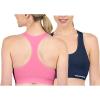 Skechers Women’s Seamless Racerback Sports Bra 2 Pack, Sostén Deportivo, Comfortable Flexible Movement , Fitness and Yoga(Sachet Pink / Dress Blues)