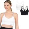 Skechers Women’s Seamless Strappy Sports Bra 2 Pack, Sostén Deportivo, Comfortable Flexible Movement, Fitness and Yoga(Black / White)