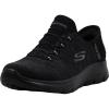 Skechers Women’s Summits Dazzling Haze Hands Free Slip In Seakers(Black/Black)