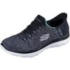 Skechers Women’s Summits Dazzling Haze Hands Free Slip In Seakers(Black/Turquiose)