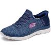 Skechers Women’s Summits Dazzling Haze Hands Free Slip In Seakers(Navy Purple)