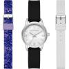 Skechers Women’s Watch and Interchangeable Band Gift Set(Black/Purple/White)