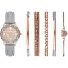 Skechers Women’s Watch and Stackable Bracelet Gift Set(Blush Rose Gold Set)
