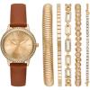 Skechers Women’s Watch and Stackable Bracelet Gift Set(Brown/Gold)