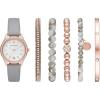 Skechers Women’s Watch and Stackable Bracelet Gift Set(Gray Silicone Set)