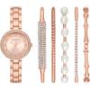 Skechers Women’s Watch and Stackable Bracelet Gift Set(Rose Gold Bracelet Set)
