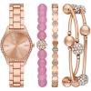 Skechers Women’s Watch and Stackable Bracelet Gift Set(Rose Gold/Pink)