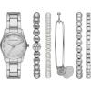 Skechers Women’s Watch and Stackable Bracelet Gift Set(Silver Bracelet Set)