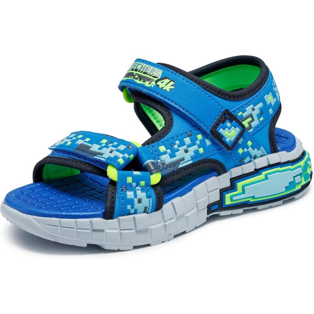 imageSkechers Boys MegaSplash 4k SandalBlackBlueLime