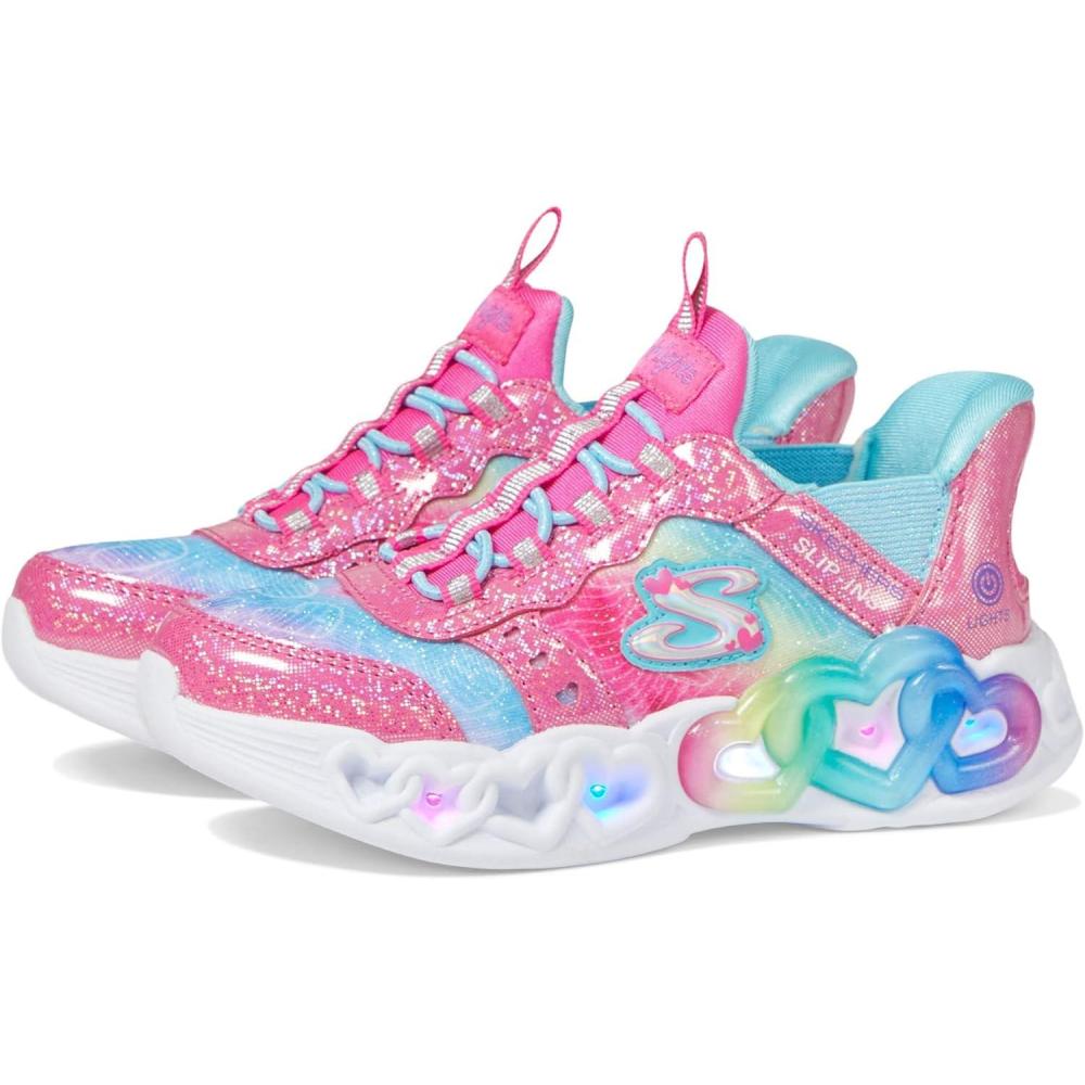 imageSkechers Girls Infinite Heart LightsEternal Shimmer SneakerPinkMulti