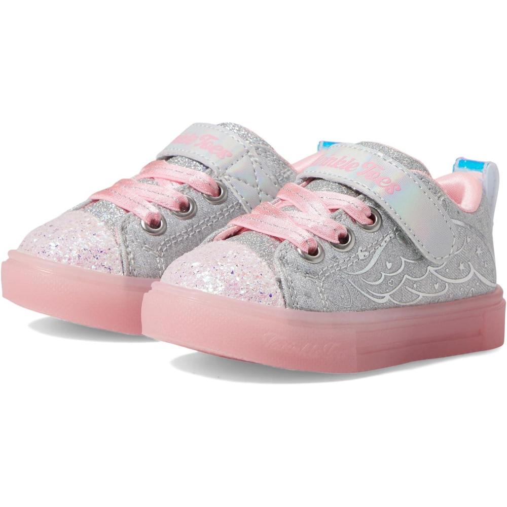 imageSkechers Girls Twinkle Sparks IceHeather  LightUp Sneakers Cushioned Comfort Flexible SoleGreyPink