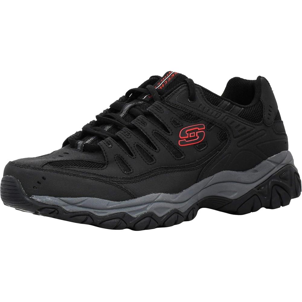 imageSkechers Mens Afterburn M Fit Fashion SneakersBlackGreyRed