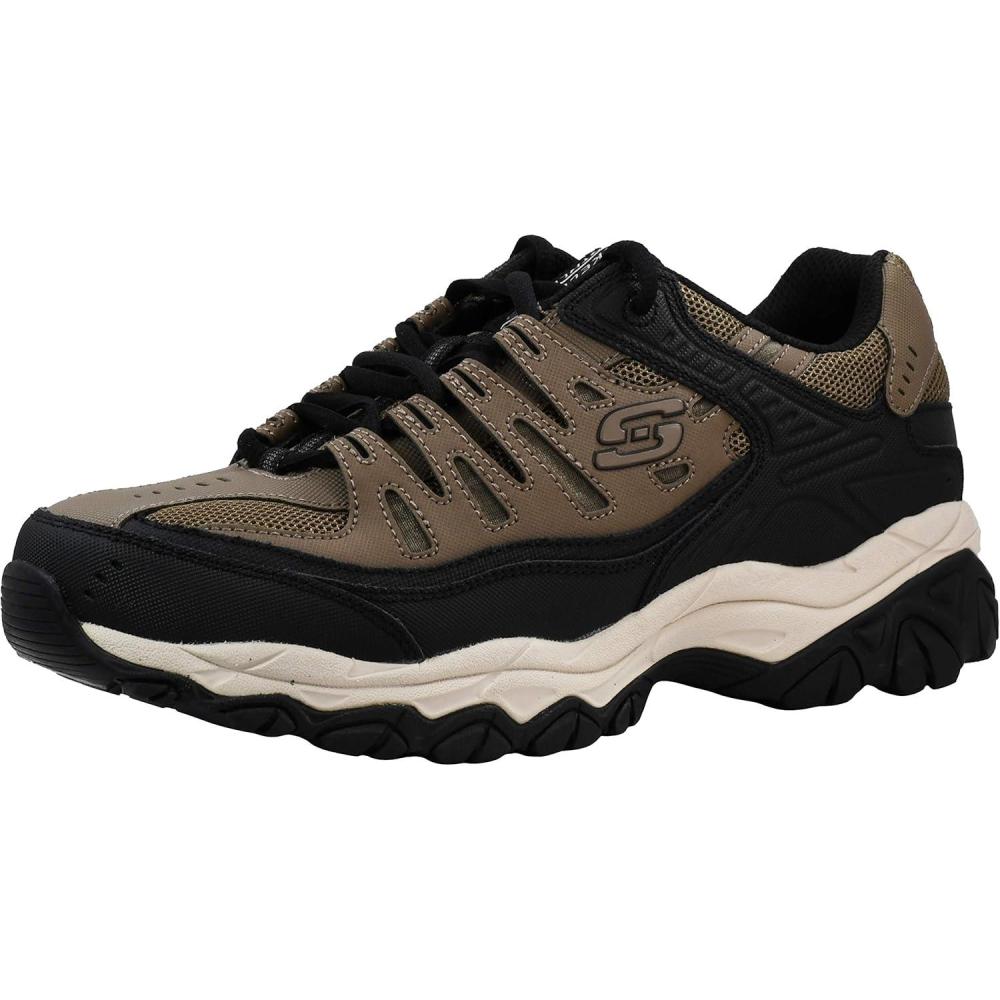 imageSkechers Mens Afterburn M Fit Fashion SneakersTaupeBlack