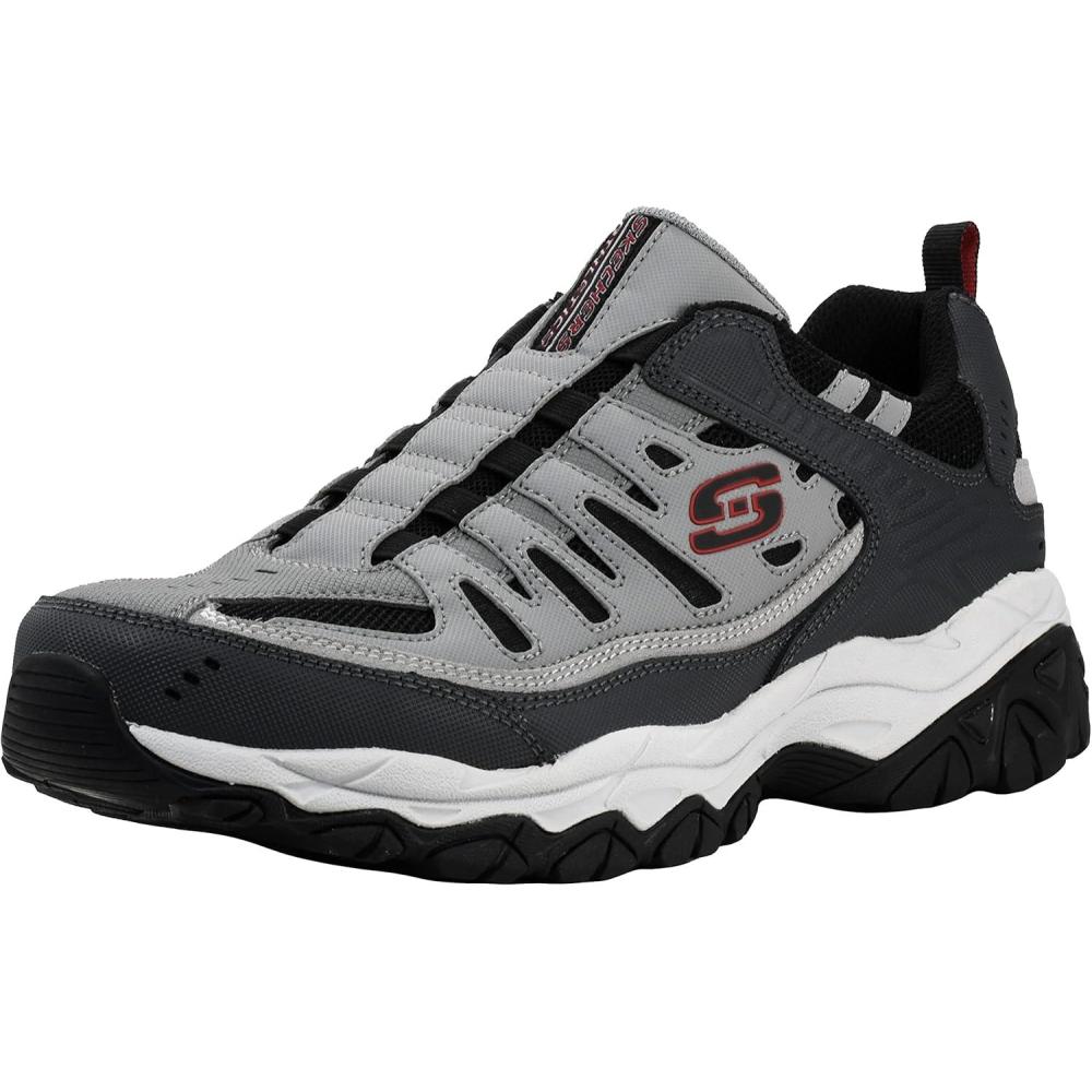imageSkechers Mens Afterburn M Fit Wonted SlipOn LoafersCharcoalRed