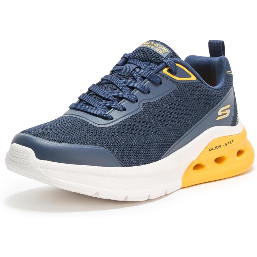 imageSkechers Mens Bobs Glide Step Arc Waves 20Class Rank SneakerNavy