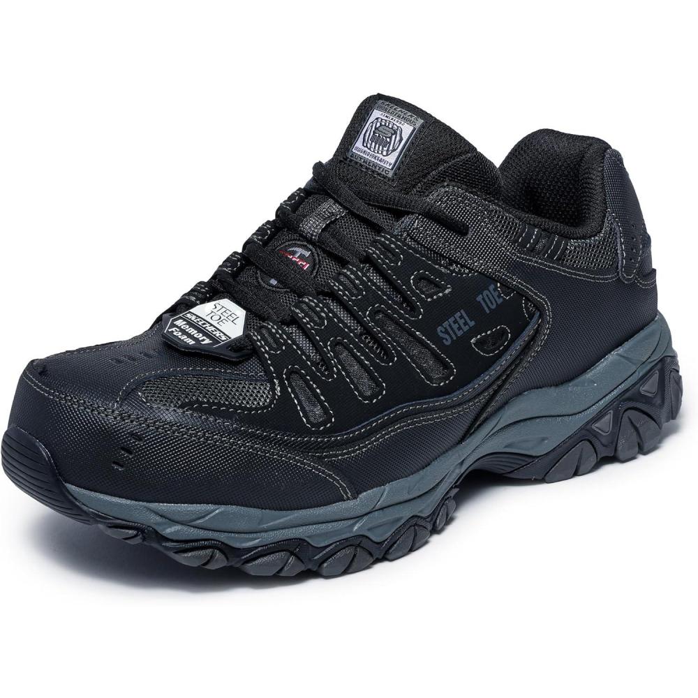 imageSkechers Mens Cankton Steel Toe Electrical Hazard Construction ShoesBlackCharcoal