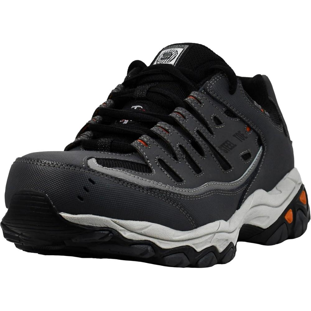 imageSkechers Mens Cankton Steel Toe Electrical Hazard Construction ShoesCharcoalBlack