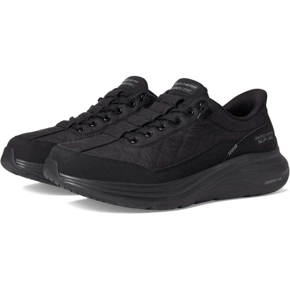imageSkechers Mens Contour Foam Cozy Fit Hands Free Slipin SneakerBlackBlack