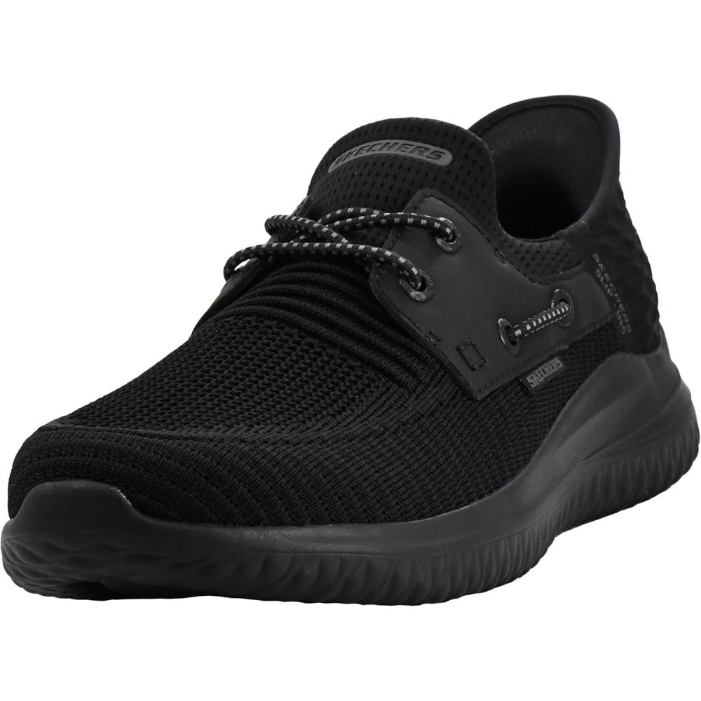 imageSkechers Mens Delson 30Roth 210606 Low Profile Bungee Lace SlipInsBlackBlack