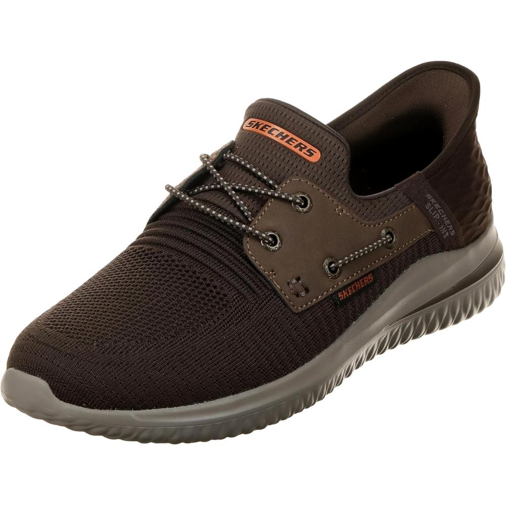 imageSkechers Mens Delson 30Roth 210606 Low Profile Bungee Lace SlipInsChocolate
