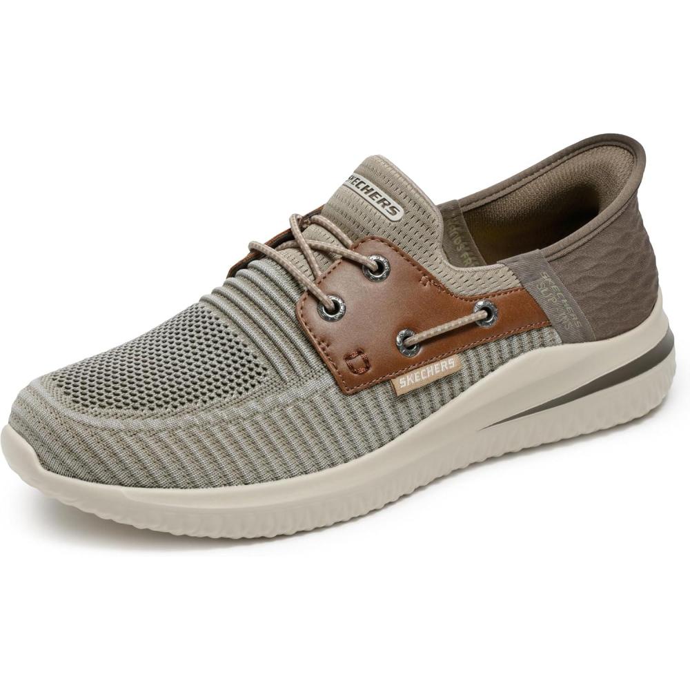 imageSkechers Mens Delson 30Roth 210606 Low Profile Bungee Lace SlipInsTaupeBrown