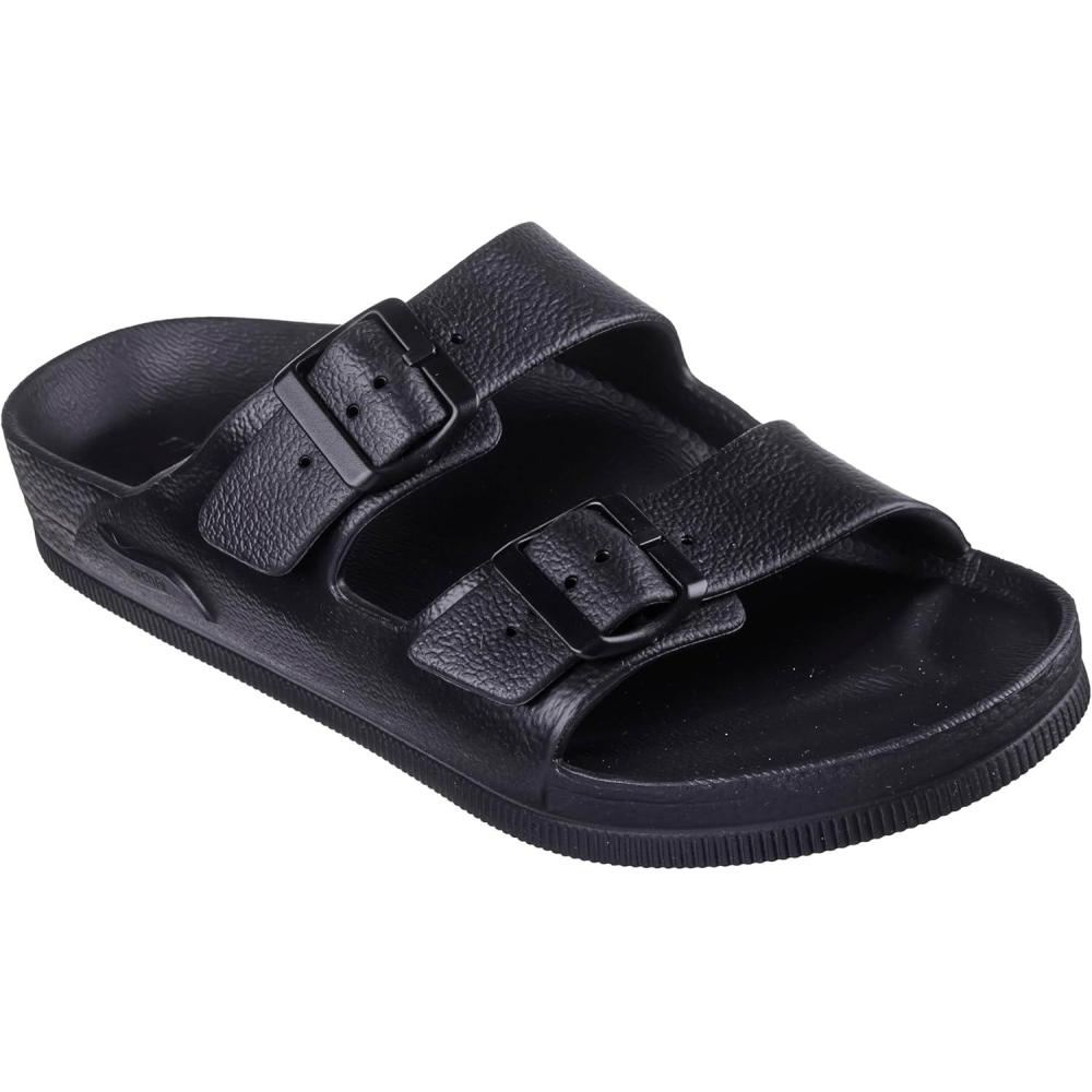 imageSkechers Mens Double Buckle Slide SandalBlack