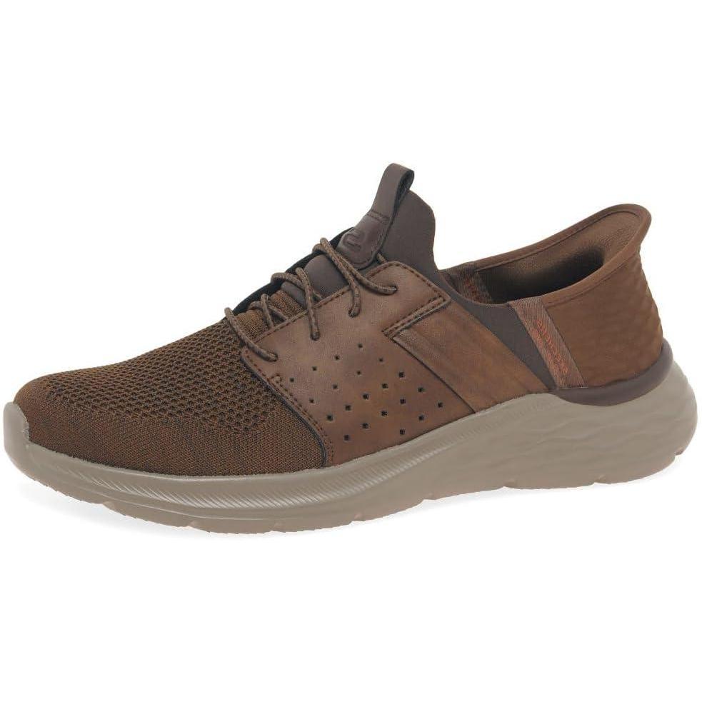 imageSkechers Mens GarnerNewick 210803 Low Profile Bungee Lace SlipInsBrown
