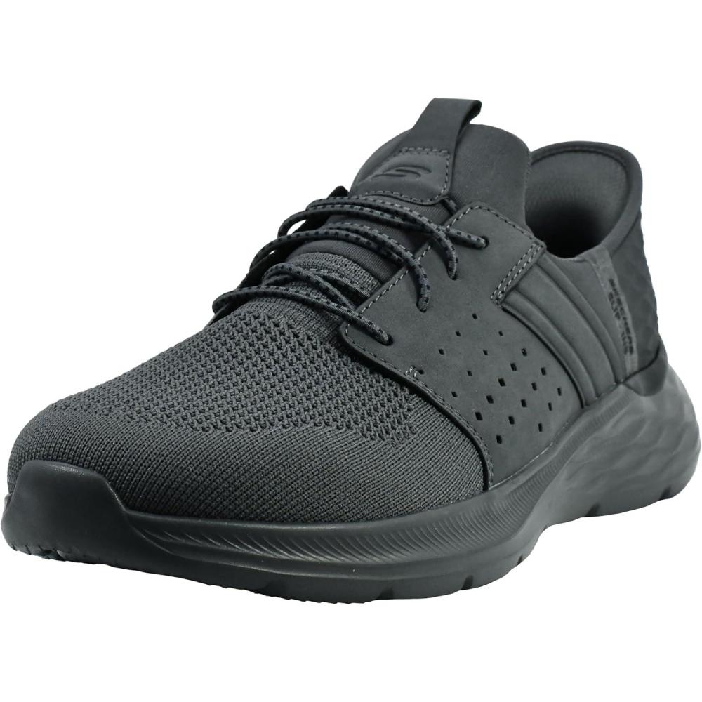 imageSkechers Mens GarnerNewick 210803 Low Profile Bungee Lace SlipInsCharcoal