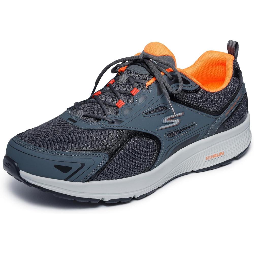imageSkechers Mens Go Run Consistent Air Cooled Foam Athletic SneakersGreyOrange