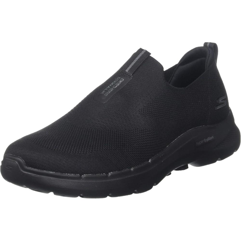 imageSkechers Mens Gowalk 6Stretch Fit Slipon Athletic Performance Walking ShoeBlack