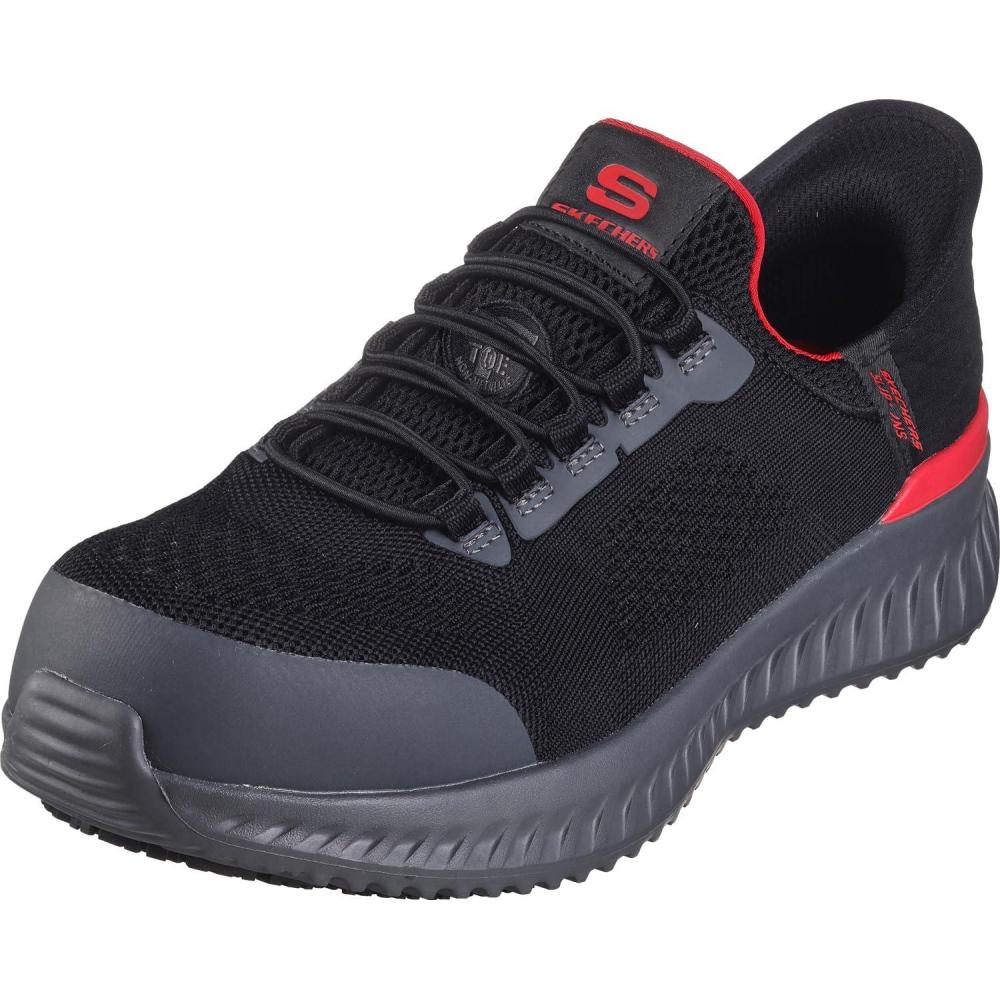 imageSkechers Mens Hands Free Slip ins Tilido Fletchit Comp ToeBlackRed