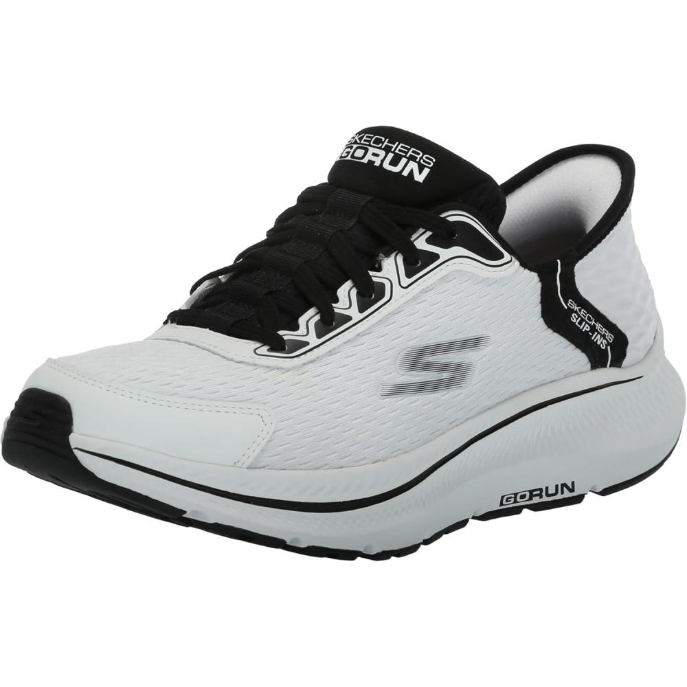 imageSkechers Mens Hands Free Slipins Go Run Consistent 20 Empower SneakerWhiteBlack