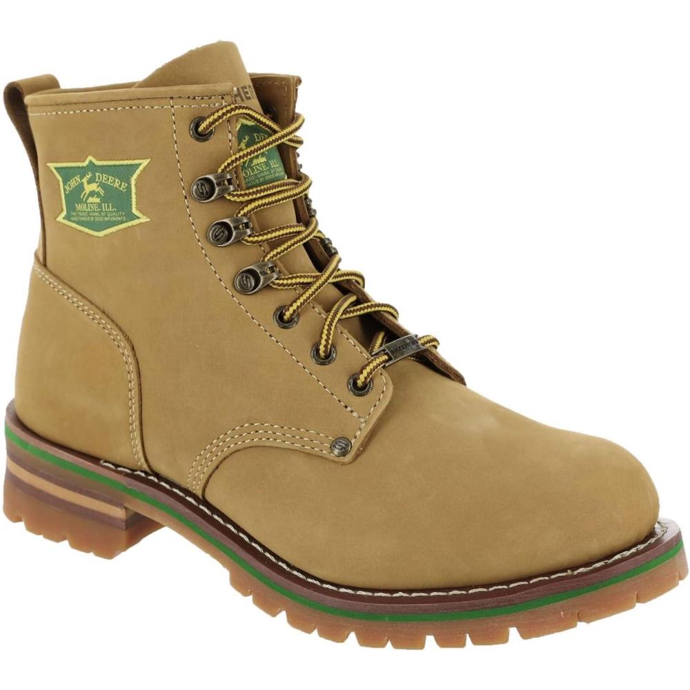 imageSkechers Mens John Deere Cascades Leather Laceup Work BootsWheatNatural