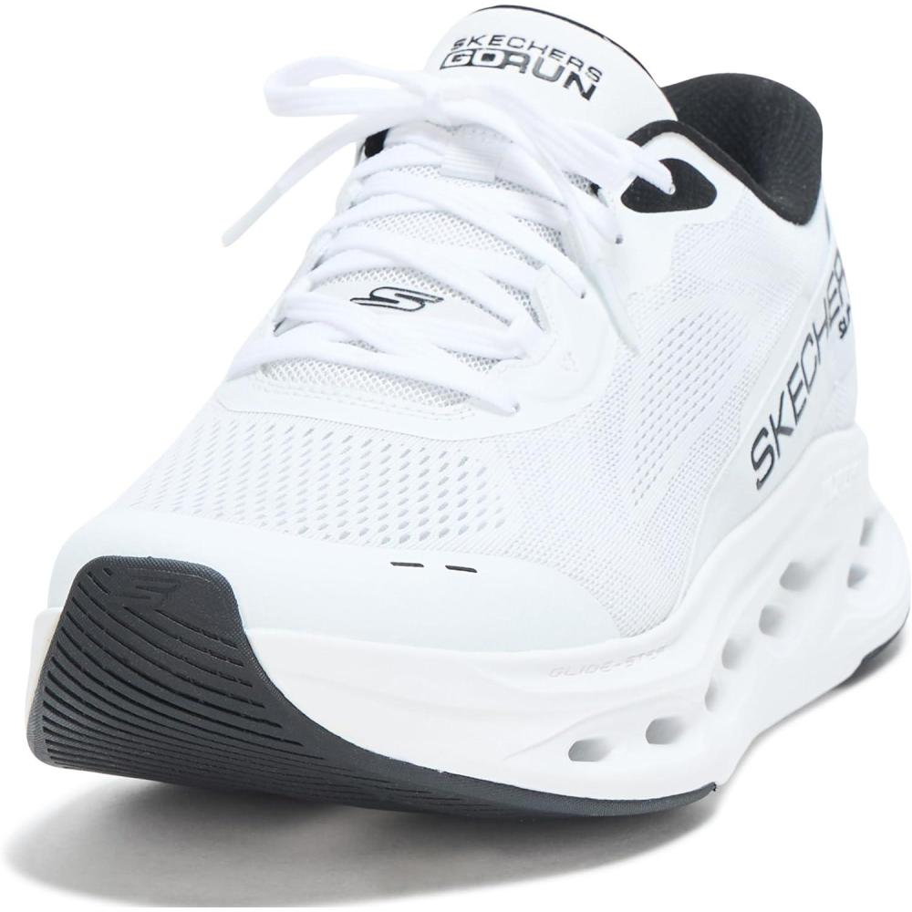 imageSkechers Mens Max Cushioning Glide Step Advert Hands Free Slipins SneakerWhiteBlack