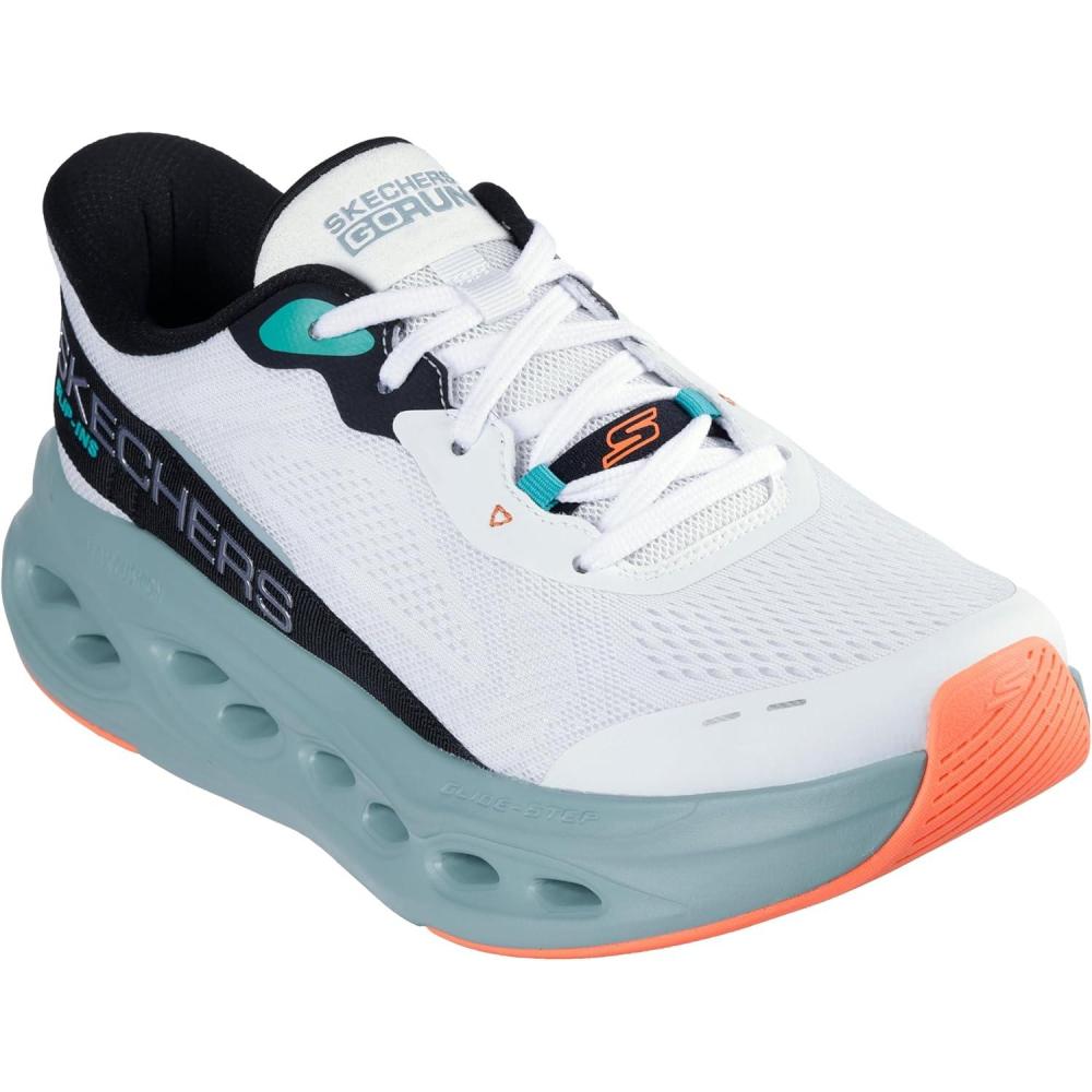 imageSkechers Mens Max Cushioning Glide Step Advert Hands Free Slipins SneakerWhiteMulti