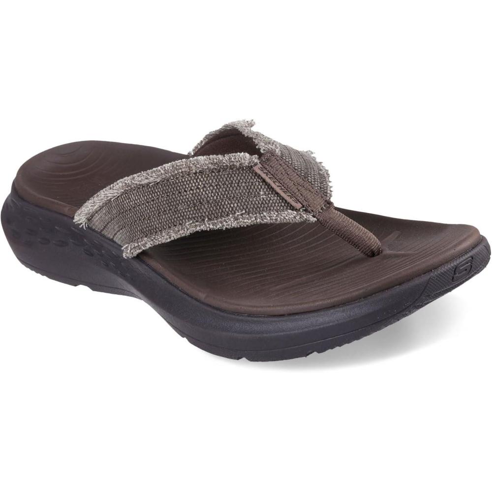 imageSkechers Mens Parson SdGino Thong Sandal with Frayed EdgesChoc
