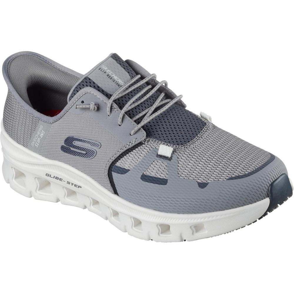 imageSkechers Mens Resistant GlideStep Pro Slipins Work SneakersGrayCharcoal