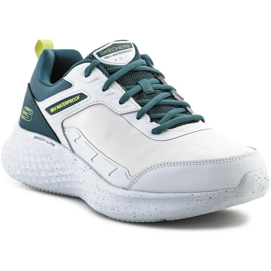 imageSkechers Mens Skechlite Pro Primebase Hands Free Slipin SneakerLight Gray Leather Mesh Tpu Green Lime Trim