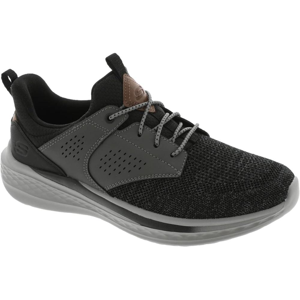 imageSkechers Mens SladeBreyer 210892 Knitted Mesh Bungee Lace WQuarter Cage Slip OnBlackGrey