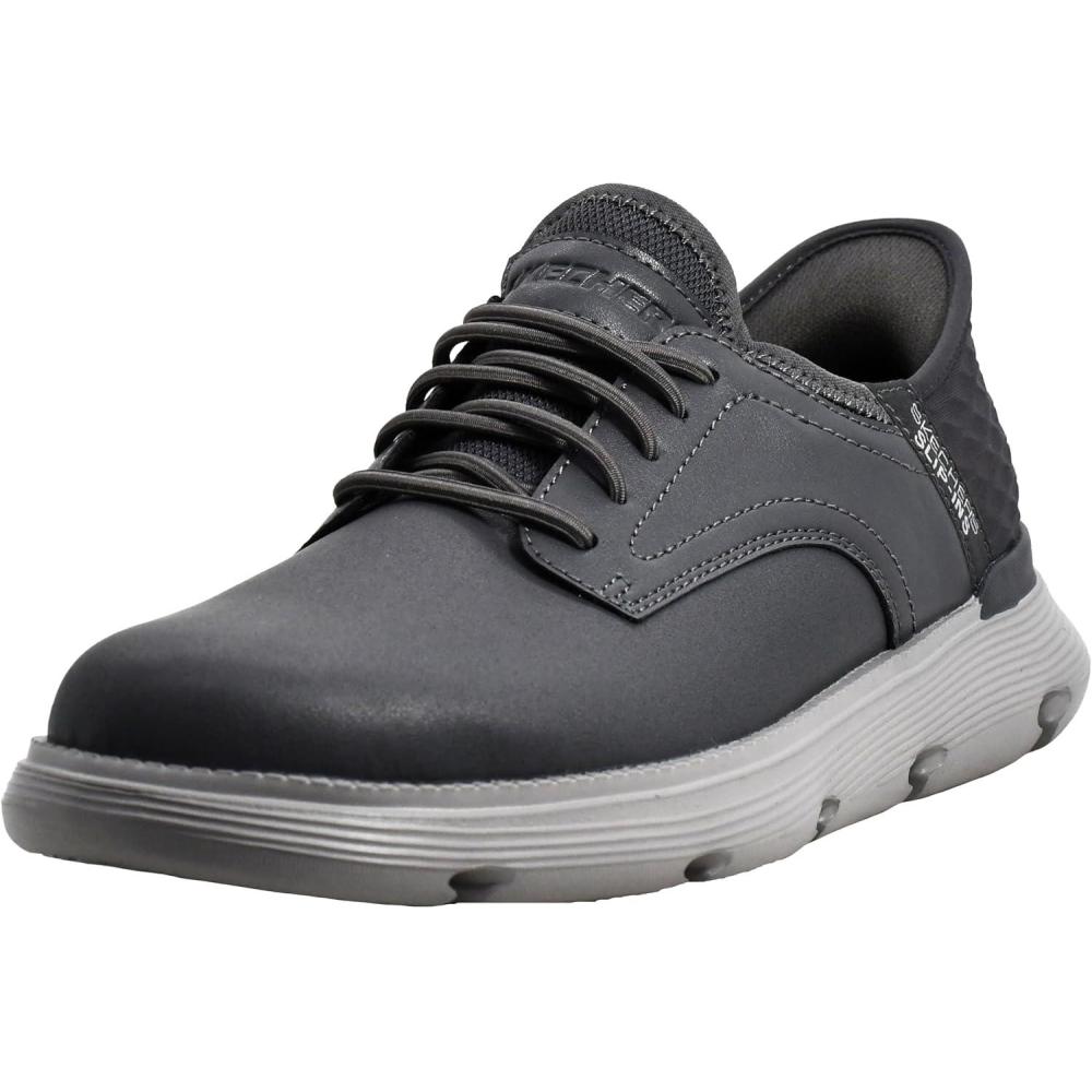imageSkechers Mens Slipins GarzaGervin Casual Slipon Shoes MoccasinCharcoal