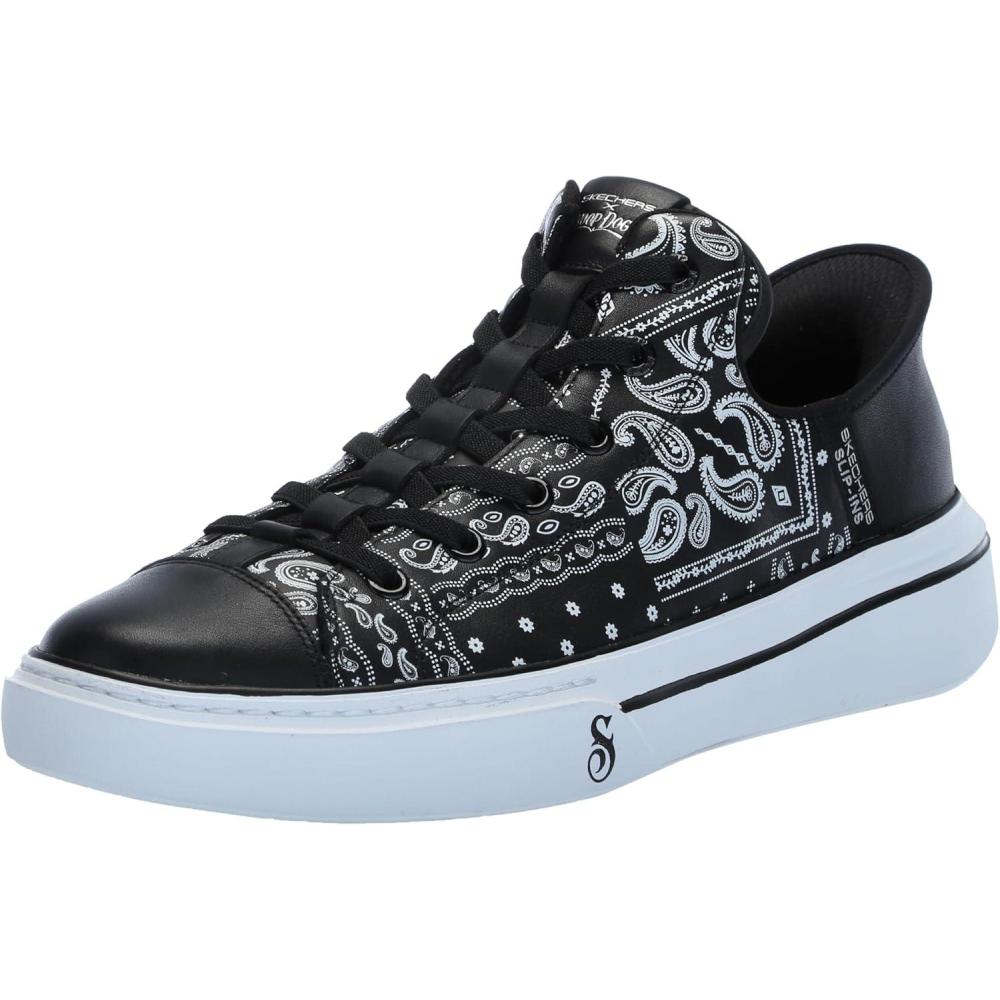 imageSkechers Mens Snoop Dogg Snoop ONEDouble G Hands Free SlipIns SneakerBlackWhite
